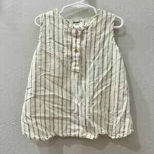 Go Gently Nation Kids Natural Black Stripe Sleeveless Top